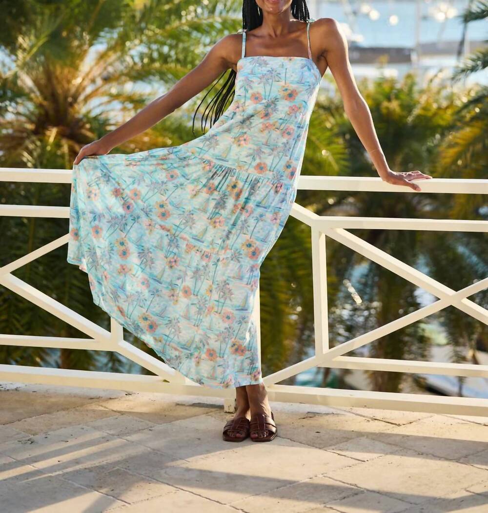 NEW KENNY FLOWERS boat print resort dress in blue
